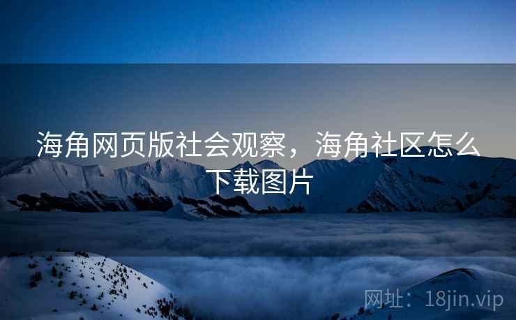 海角网页版社会观察，海角社区怎么下载图片