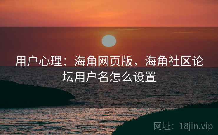 用户心理：海角网页版，海角社区论坛用户名怎么设置