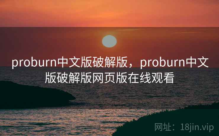 proburn中文版破解版，proburn中文版破解版网页版在线观看